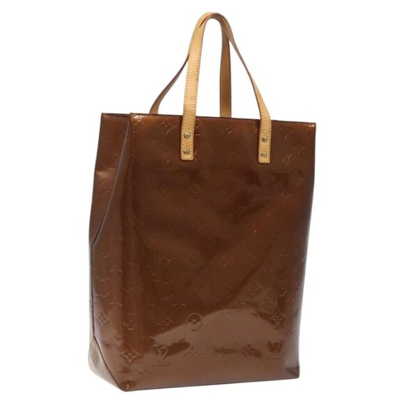 LOUIS VUITTON Monogram Vernis Reade MM Hand Bag Bronze - Picture 1 of 15